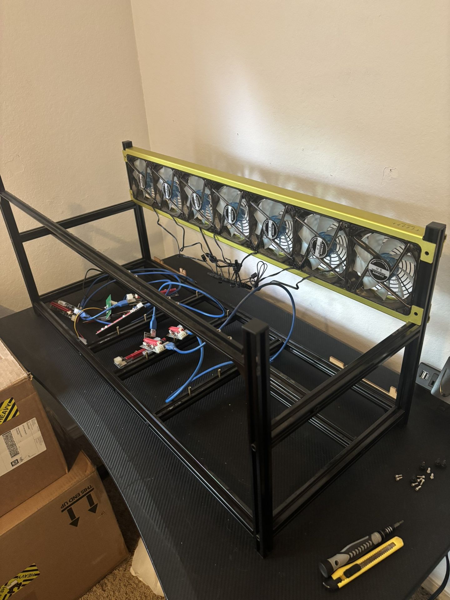 8 Gpu Mining Rack/Rig  W/Extras