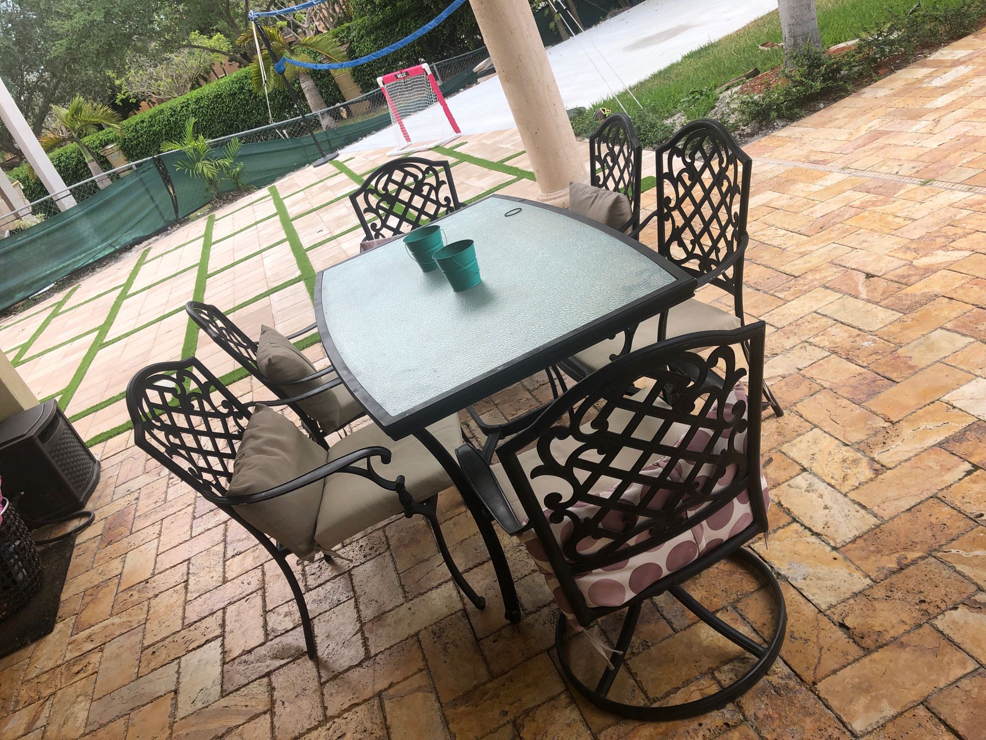 Patio set with 6 chairs