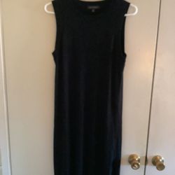  Banana Republic Blk. Sls. Miidi Rn. Slitted Blended Fabric Fabric Dress Size XL