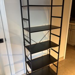 Black 5-Tier Bookshelf (Metal Frame)