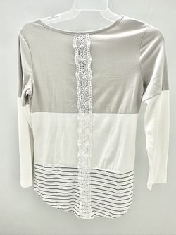 Stripped White Long Sleeve Shirt Women’s Size Small