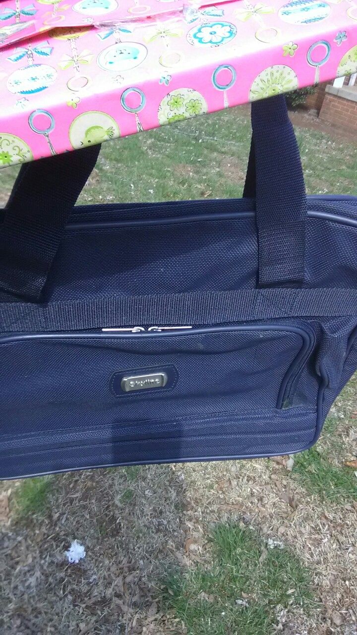 Canvas blue laptop bag