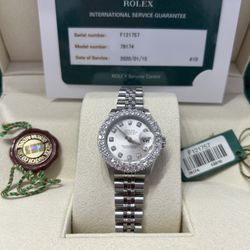 2004 Rolex Ladies DateJust Silver Diamond Dial 