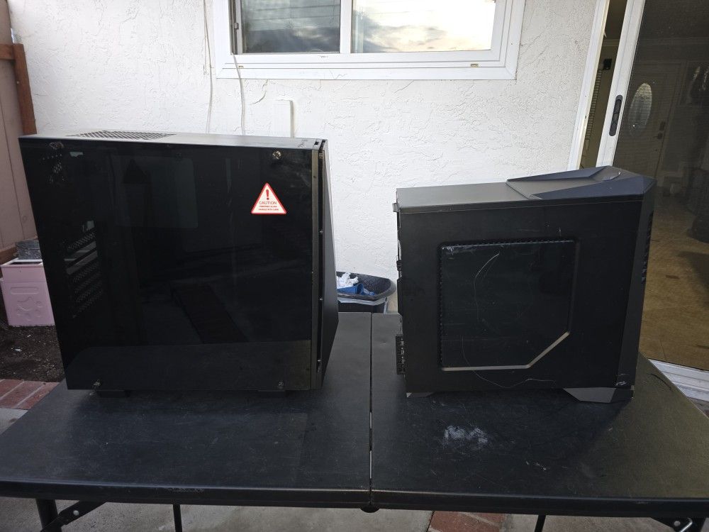 2 PC cases Cheap Clean Ready To Use
