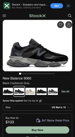 New Balance 9060 Black Castlerock Grey