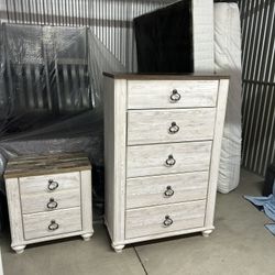 Nightstand and dresser set