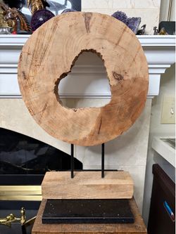 Mercana wooden circular sculpture 14”x3x 20”