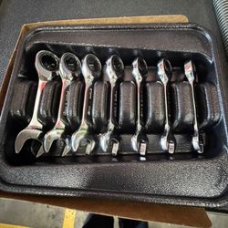 Snap On 7 Piece Metric Short Handle Ratcheting Wrenches