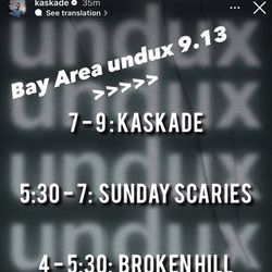 Kaskade Undux At Ruins Saturday Sept 13
