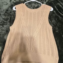 Khaki Sweater Vest Size Large 