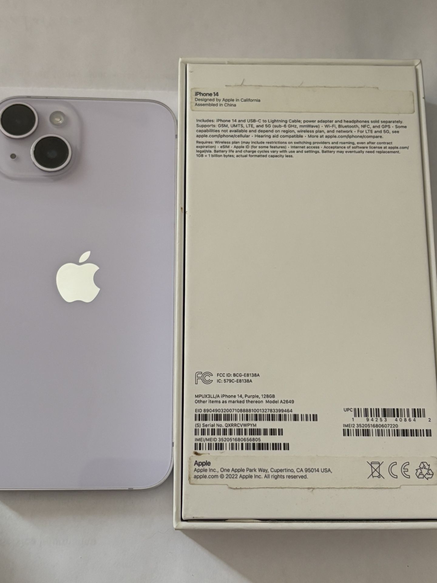 iPhone 14 128GB Purple $300 OBO