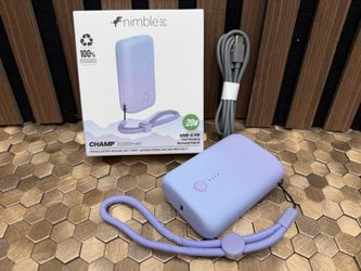 Brand New Nimble Champ Portable Charger, 10000mAh Power Bank, 20W Dual USB-C Charging Compatible with iPhone Series, Samsung, Pixel, Tablet. SKU539