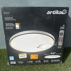 Artika Athos 30-inch 1-light 5CCT Modern Black Integrated LED Ceiling Flushmount Light Fixture