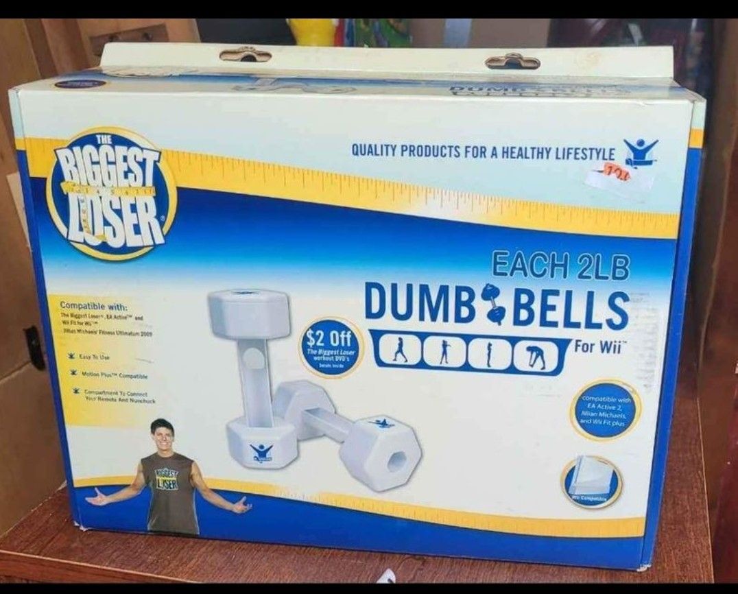 Set of 2 LB Dumbbells For Nintendo Wii Biggest Loser Game Fitness Training