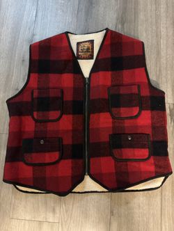 Vintage WoolRich Red/black Plaid Vest