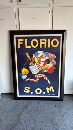 Florio S.O.M Marsala Vintage Advertising Poster Framed
