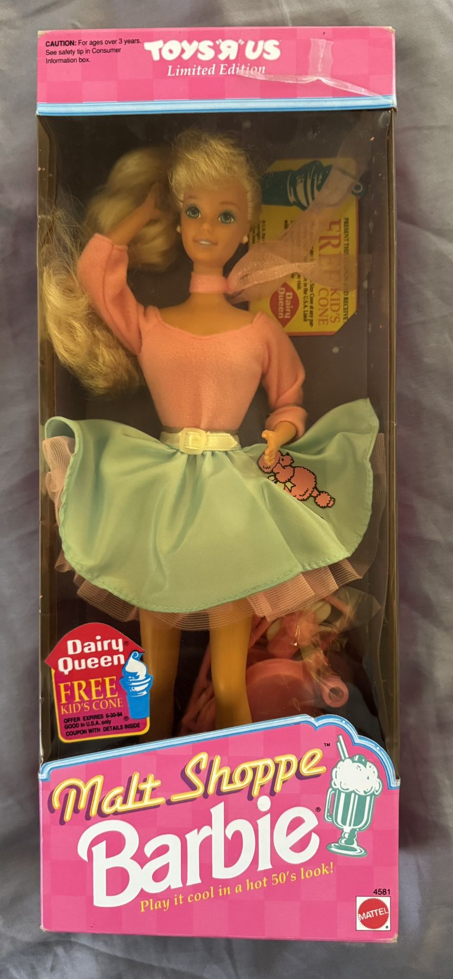 Mattel Malt Shoppe Barbie Doll 1992 ToysRUs Limited Edition Dairy Queen