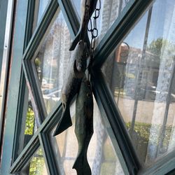 Vintage Color Carved Wooden Strips Fish