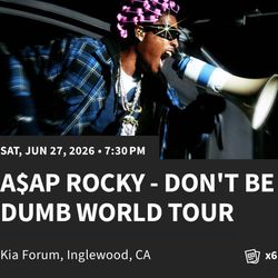 A$AP Rocky – FRONT ROW Seats – Kia Forum 6/27 – Row 1 (Best Seat