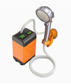 Portable camp shower outdoor USB rechargeable electric shower pumps for camping hicking car washing and pet showers / Regadera portable para campar
