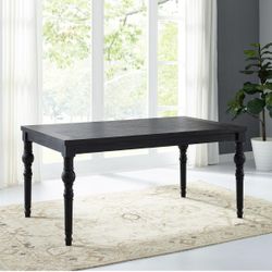 65 Inch 6 Seat Real Wood Dining Room Table 