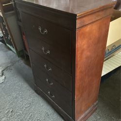 Five drawer wooden dresser