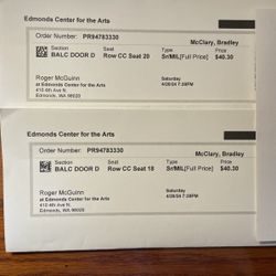 2 Tickets Roger McGuinn At Edmonds