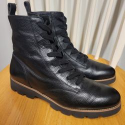 NEW Vionic Lani Black lace up Leather combat boot size 9.5 / $160 RETAIL 