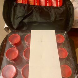 A set of Calista Tools Ion Hot 12 rollers, 12 clips & travel PROTEC TOOLS bag