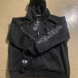 Brand New Black & Red Chrome Hearts Zip Up Jacket Size M