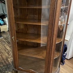 Vintage Antique Curio Display Cabinet
