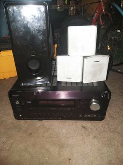 Insignia receiver. Sub woofer and speakers