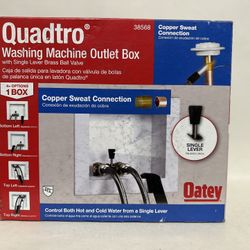 New Quadtro 2 in. Copper Sweat Connection Washing Machine Outlet Box with Water Pressure Regulator