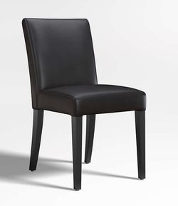 Crate and Barrel Black Leather Lowe Chairs (set of 6)