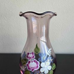 Vintage Amethyst Glass Vase by Fenton Art Glass