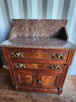 Antique Marble Top Washstand Commode