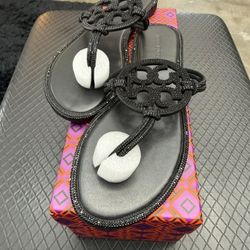 Tory Burch Sandals Miller pavé knotted 