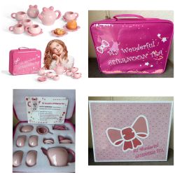 Brand New Pink Ceramic Tea Set For Girls