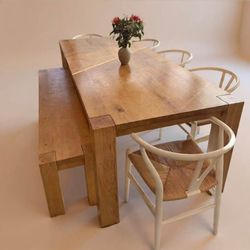 Crate and barrel solid Oak dining table