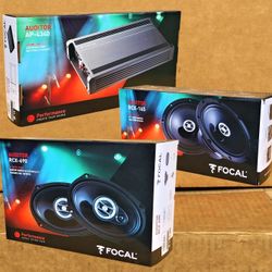 Focal 4 Channel Speaker System Amplifier 6"x9" & 6 1/2" Coaxial Speakers Auditor Series Package 🚨 Payment Options Available 🚨 No Credit Needed 🚨 
