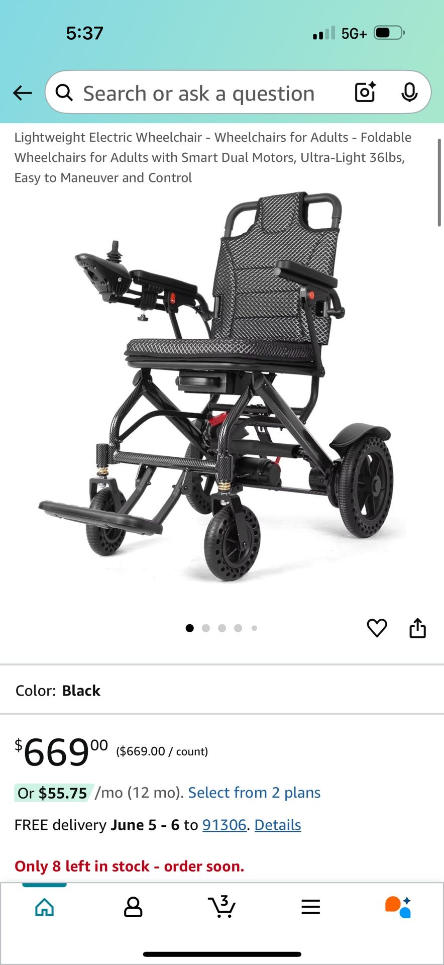 Silla De Ruedas Eléctrica Nueva
