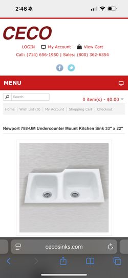 CECO Enameled Cast Iron Undermount Kitchen Sink