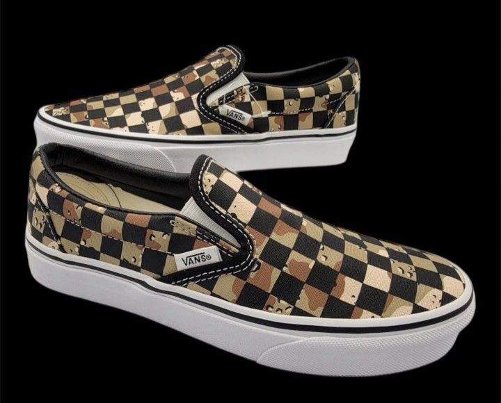 Vans Camouflage Desert Checkered Slip On Men’s Size 5 M Usa Women’s 6.5 M Usa