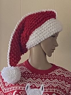 This is beautiful christmas hat,santa hat,knit hat,unique desing,and handmade ,made To Order 