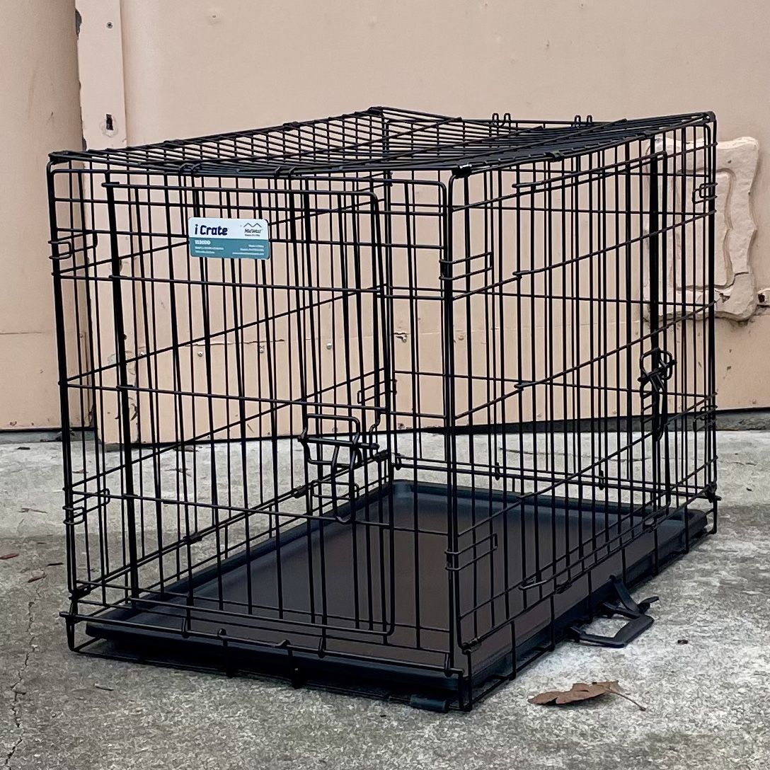 Medium Double Door Wire Dog Crate, 30”L x 19”W x 22”H