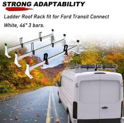 GL211 cargo van roof ladder rack for the Ford Transit Connect 2014-25