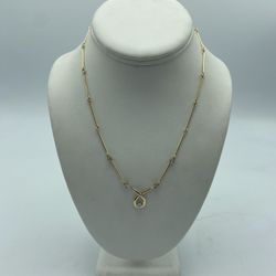 14kt Yellow Gold and .25cttw Diamond Necklace 17”