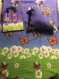 Butterfly blanket, pillow, bag