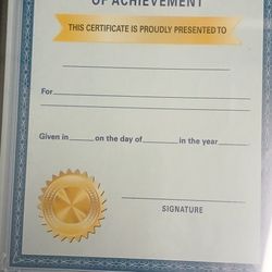 Certificate Of Achievement Frame