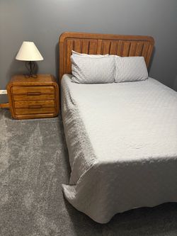Queen bed frame and nightstand